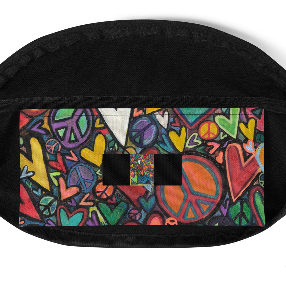 Fanny Pack " More Gratitude, More Love. More Peace" Artist Stara Art . Artist Tara Sinclair