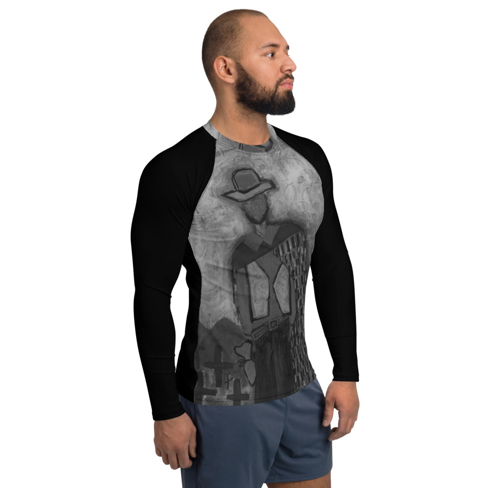 Men's Rash Guard "Outlaw" Original Art bt Tara Sinclair / Stara Art