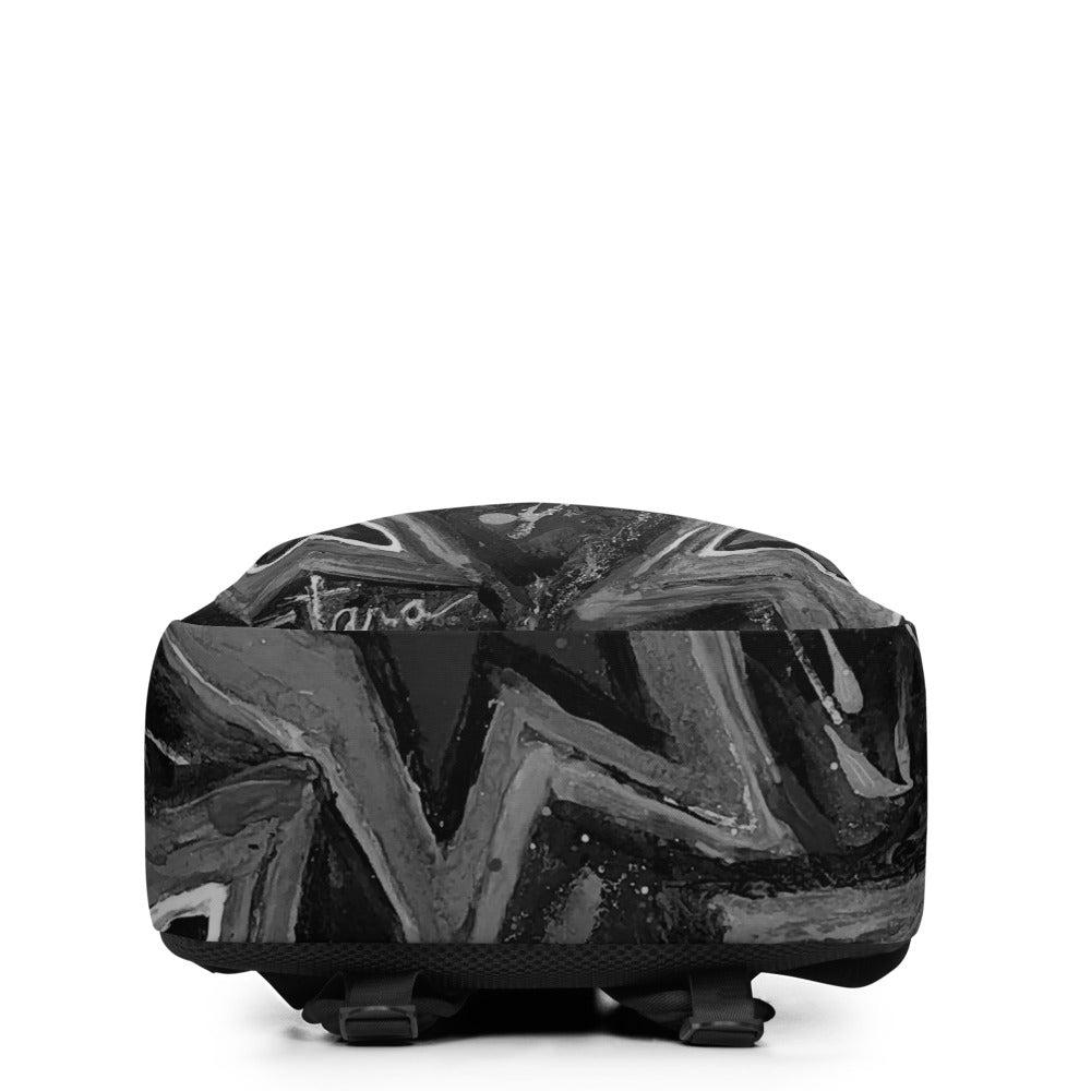 Minimalist Backpack "5 Star" Black n white