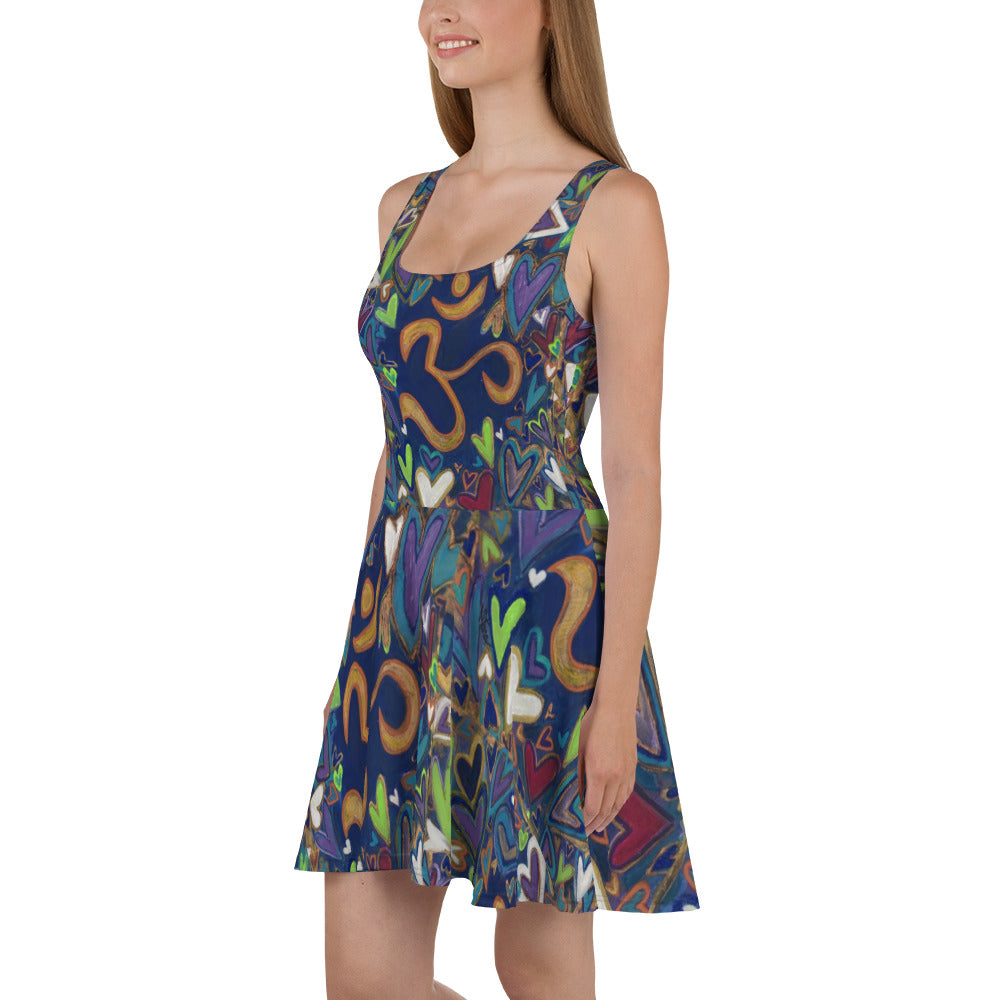 Skater Dress "Ohm & Hearts" Original Art by Stara Art , Artist Tara Sinclair