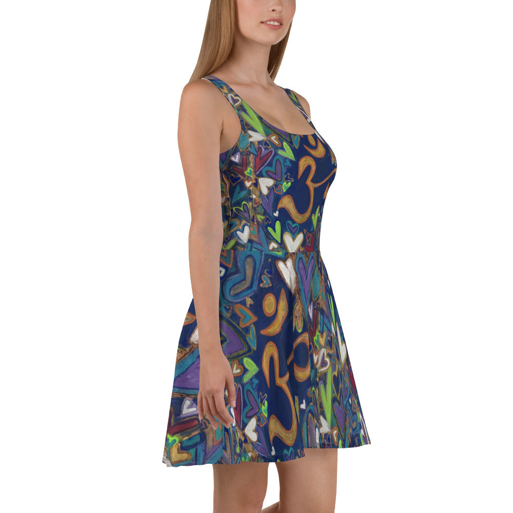 Skater Dress "Ohm & Hearts" Original Art by Stara Art , Artist Tara Sinclair