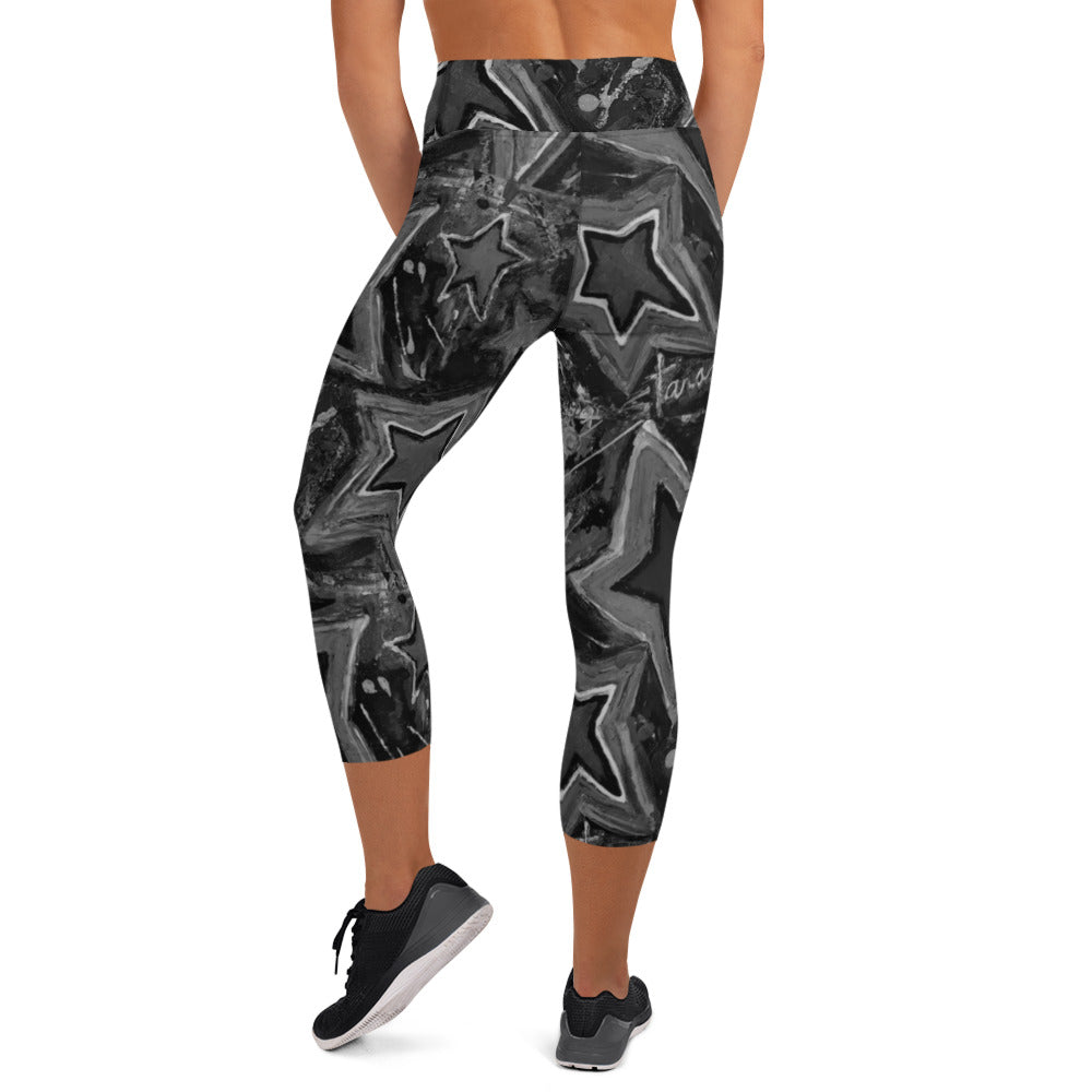 Yoga Capri Leggings "Black & White 5 STAR"
