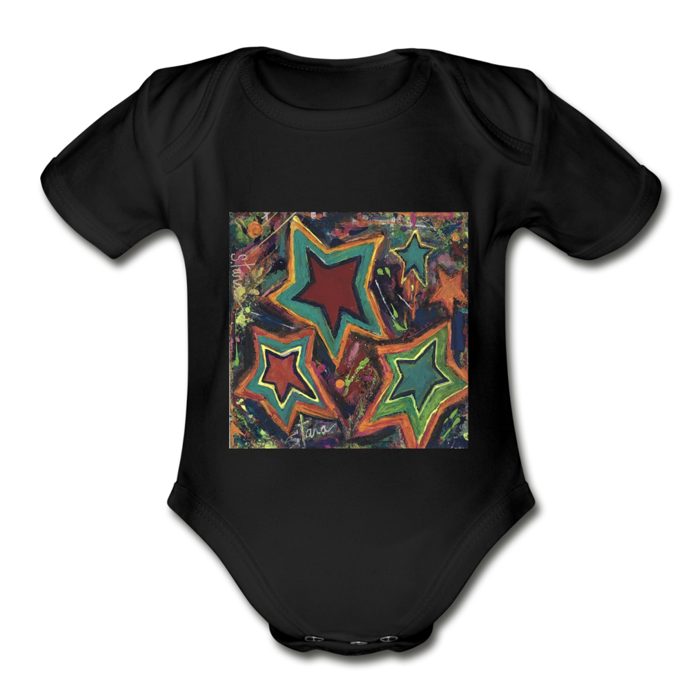 Organic Short Sleeve Baby Bodysuit - black