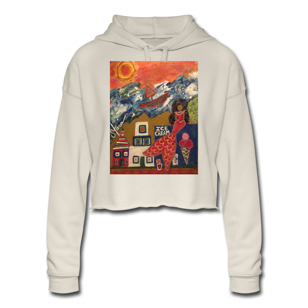 Women's Cropped Hoodie - dust