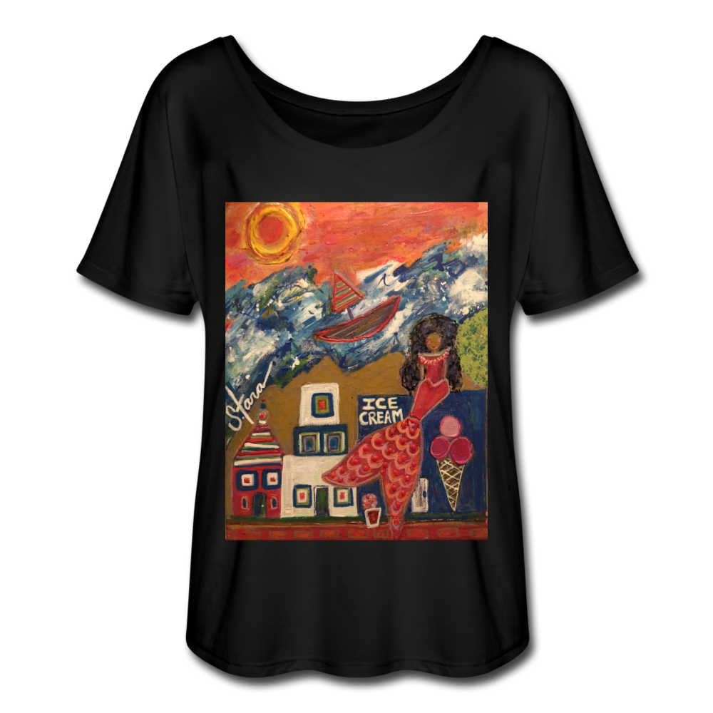 Women’s Flowy T-Shirt - black