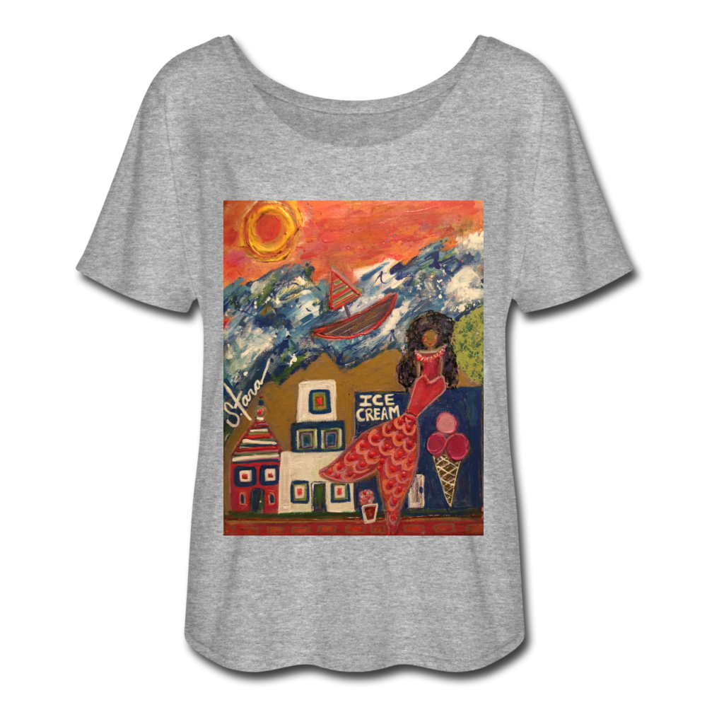 Women’s Flowy T-Shirt - heather gray
