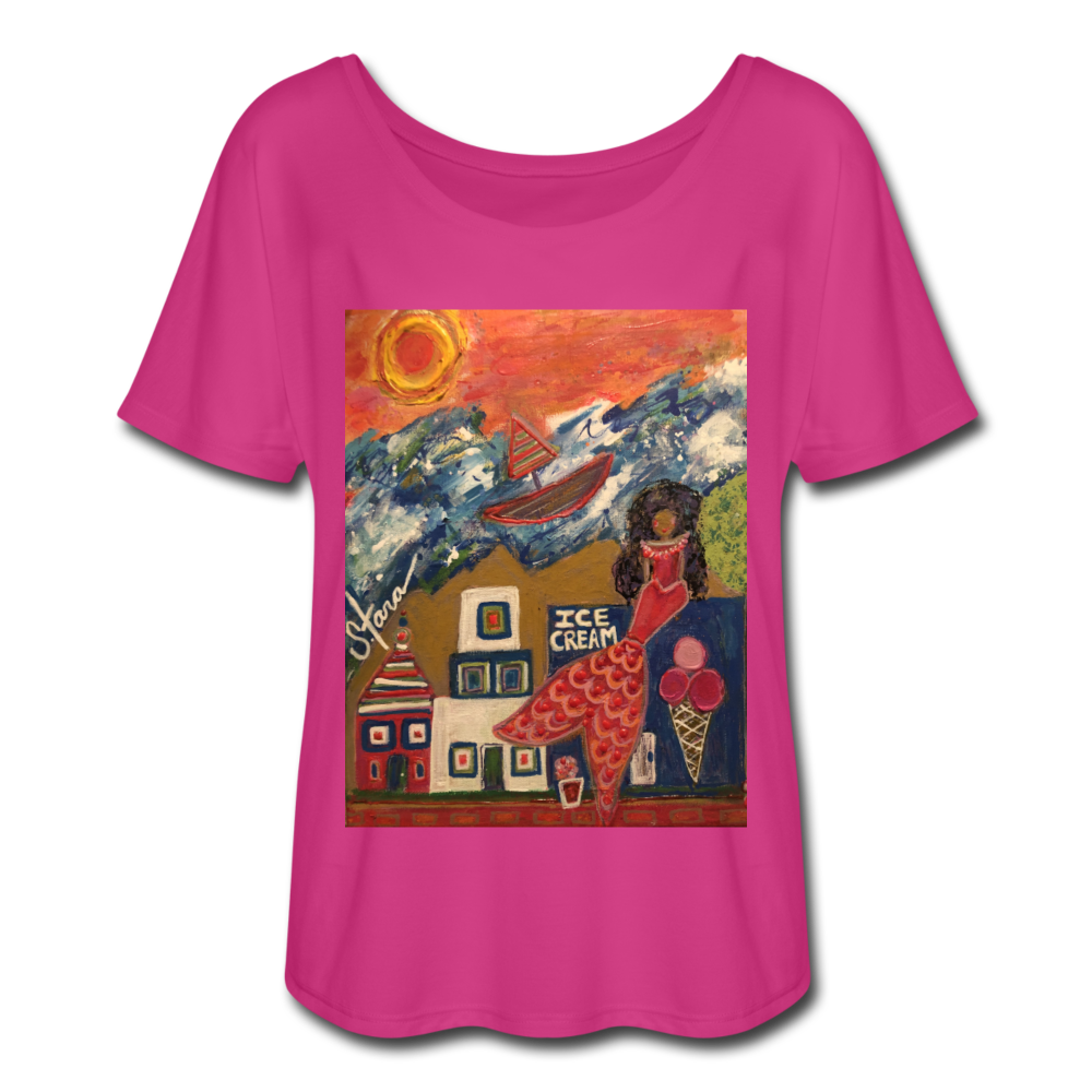 Women’s Flowy T-Shirt - dark pink