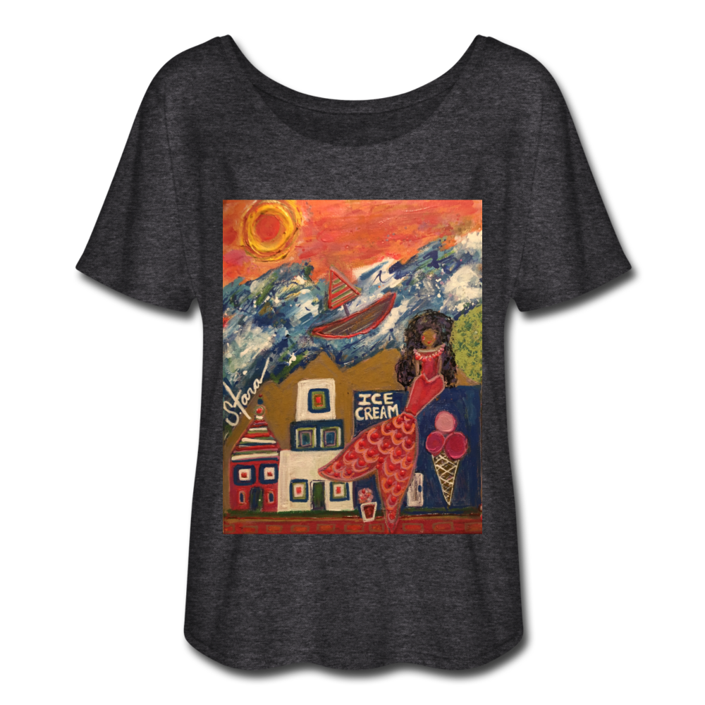 Women’s Flowy T-Shirt - charcoal gray