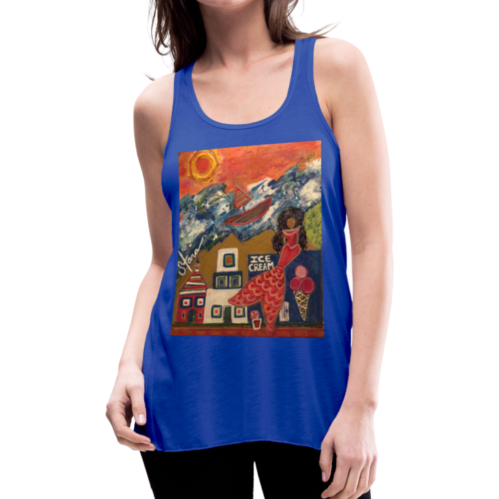 Women's Flowy Tank Top by Bella - royal blue