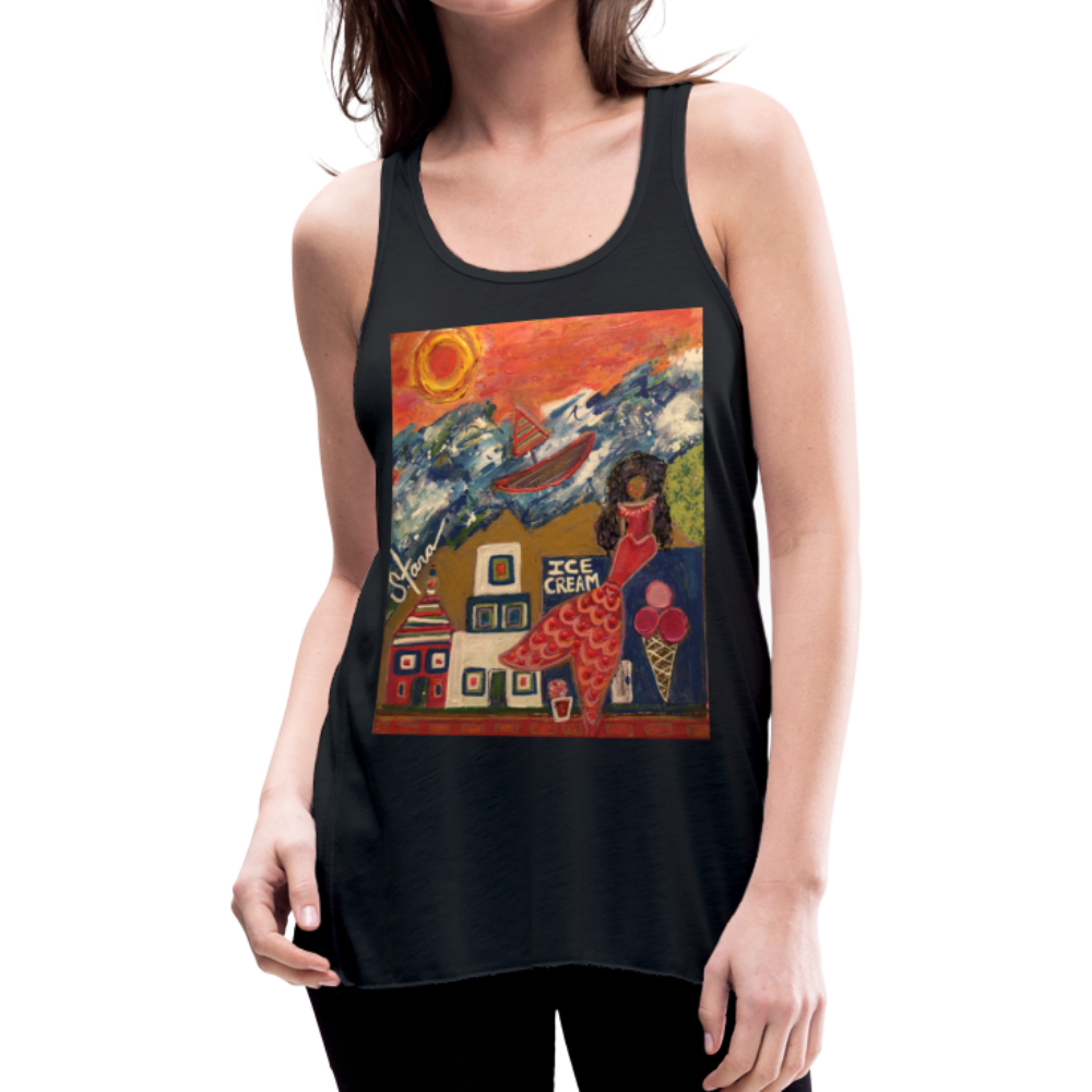 Women's Flowy Tank Top by Bella - black