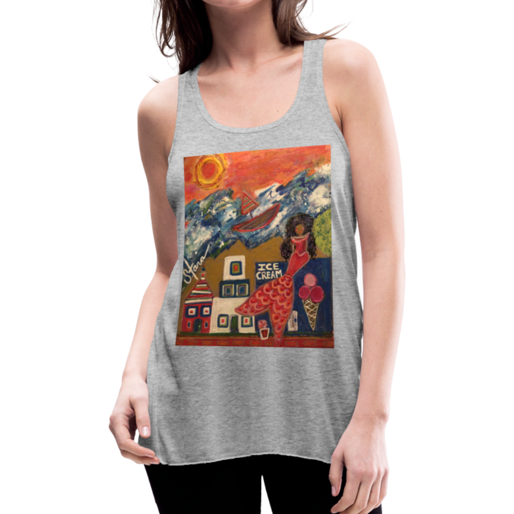 Women's Flowy Tank Top by Bella - heather gray