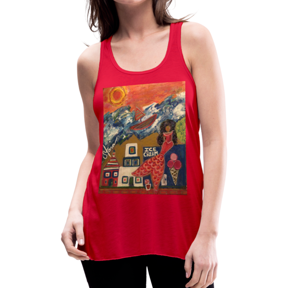 Women's Flowy Tank Top by Bella - red