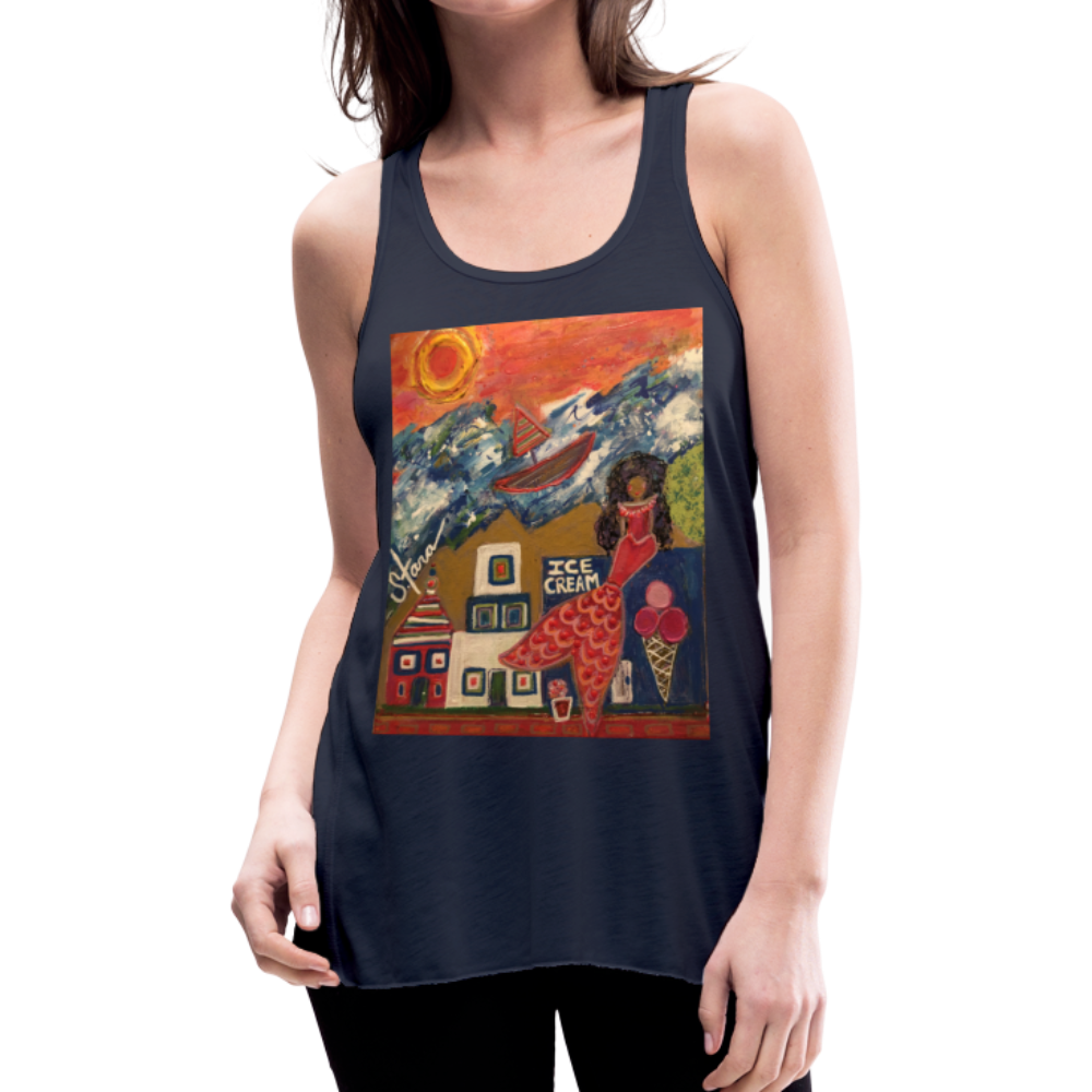 Women's Flowy Tank Top by Bella - navy