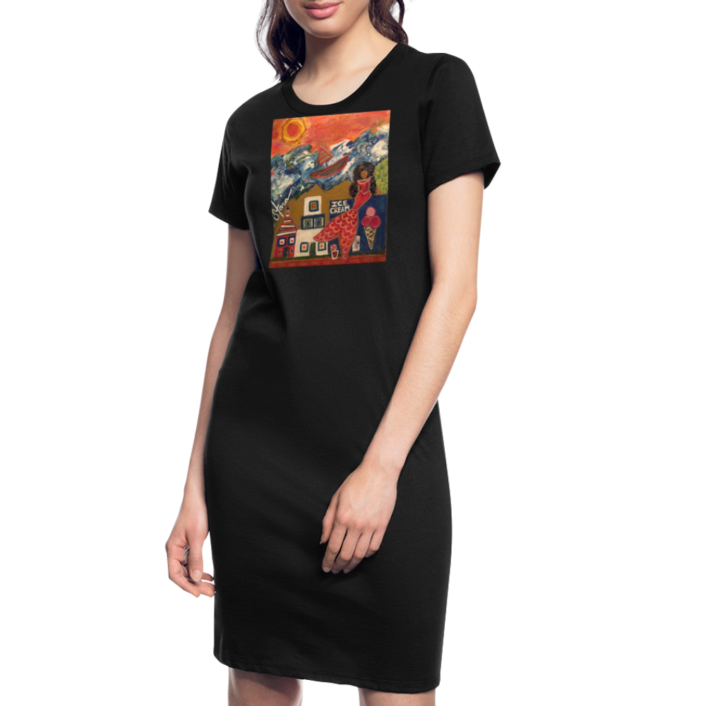 Women's T-Shirt Dress - black