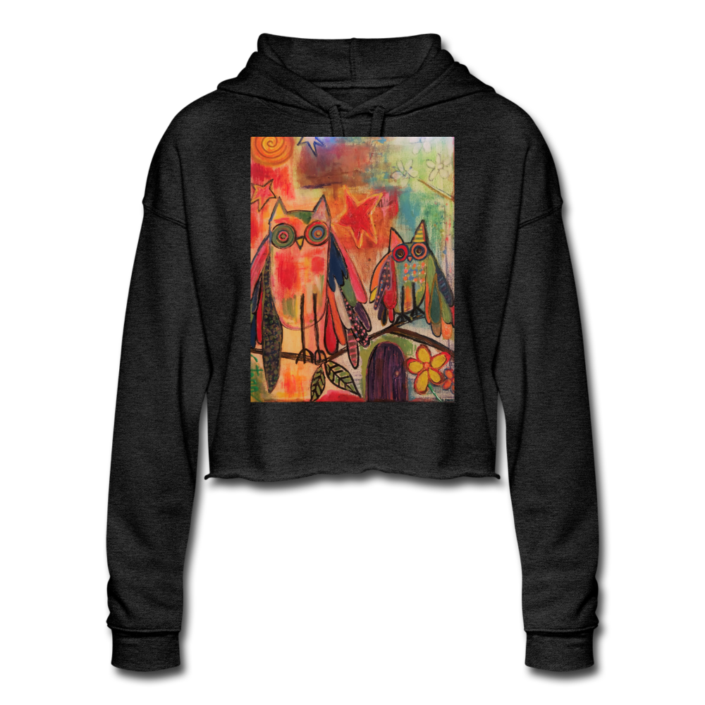 Women's Cropped Hoodie - deep heather