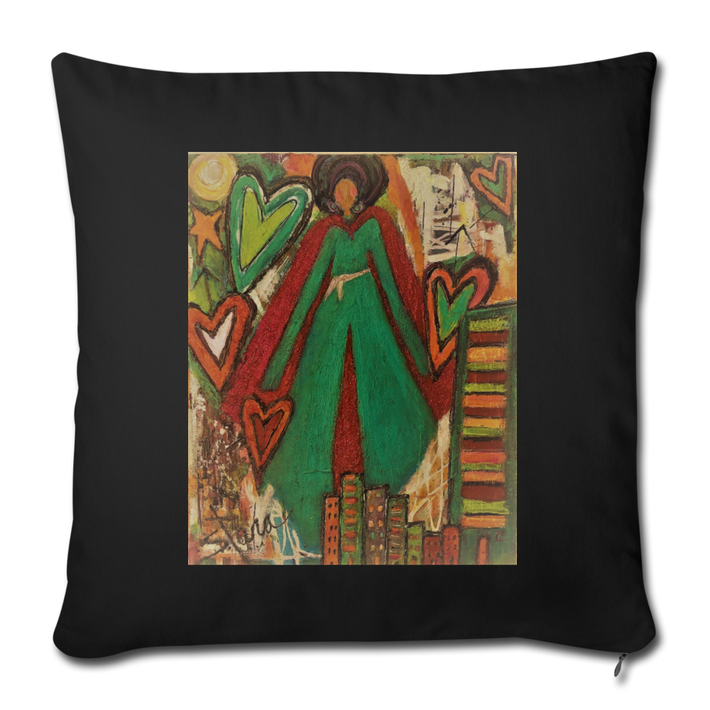 Throw Pillow Cover 18” x 18” - black