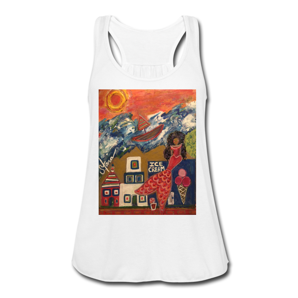 Women's Flowy Tank Top by Bella - white