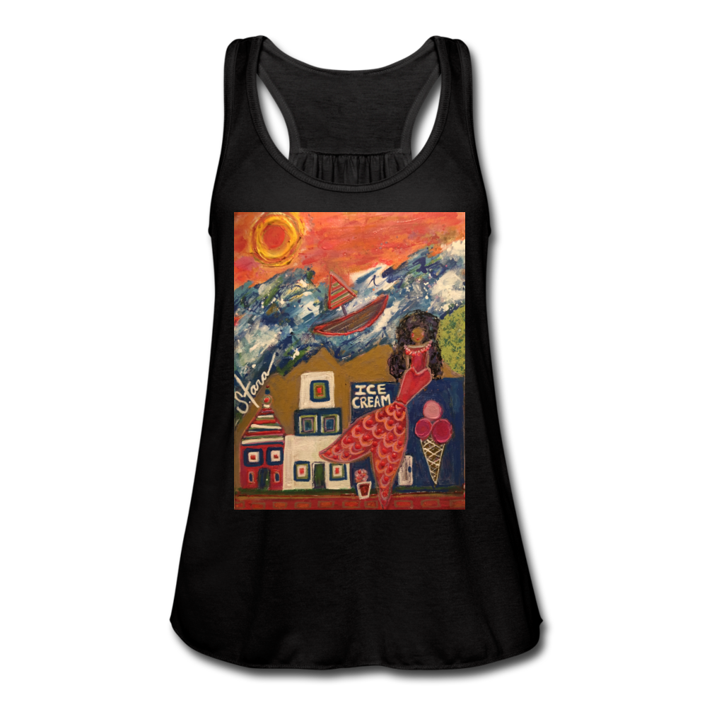 Women's Flowy Tank Top by Bella - black
