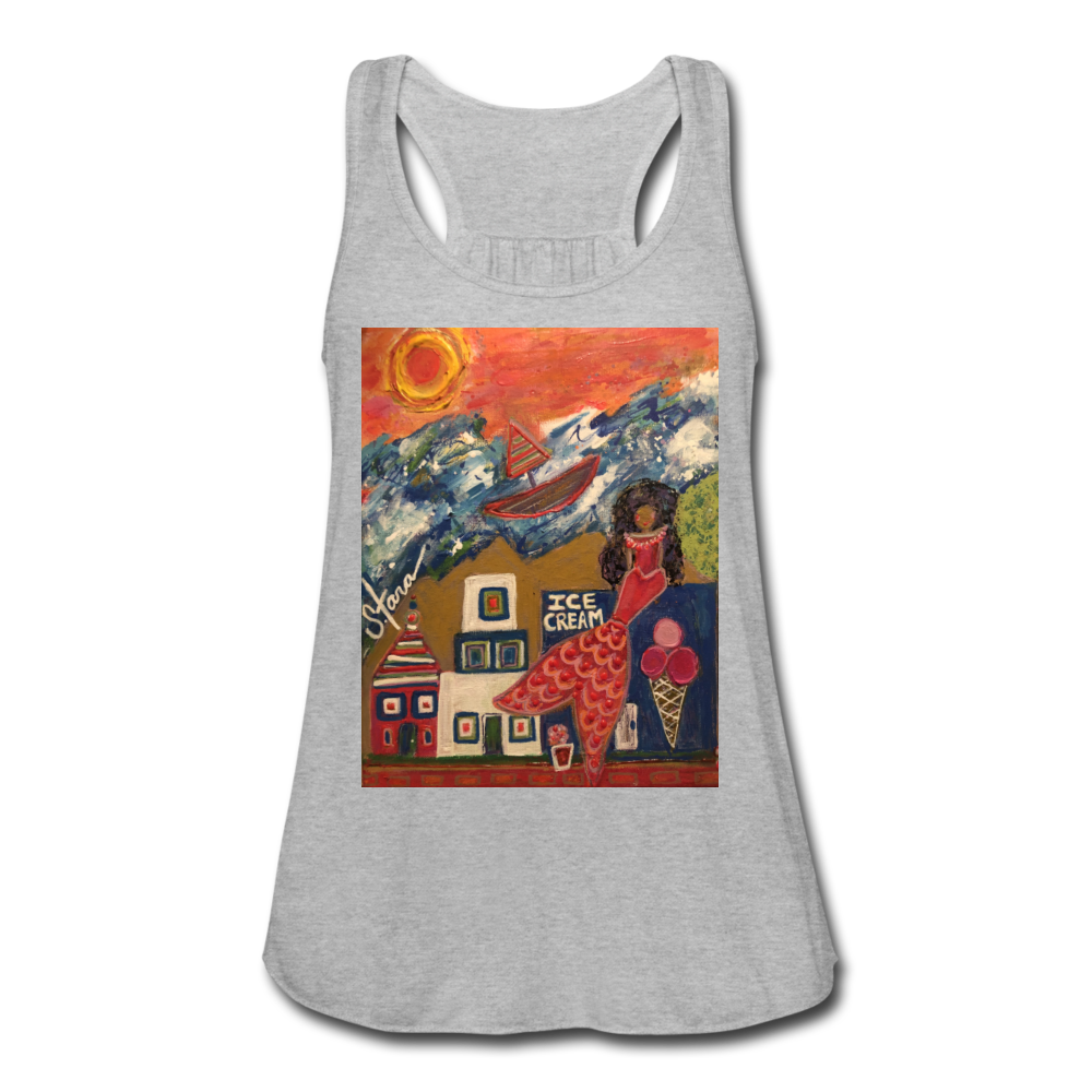 Women's Flowy Tank Top by Bella - heather gray