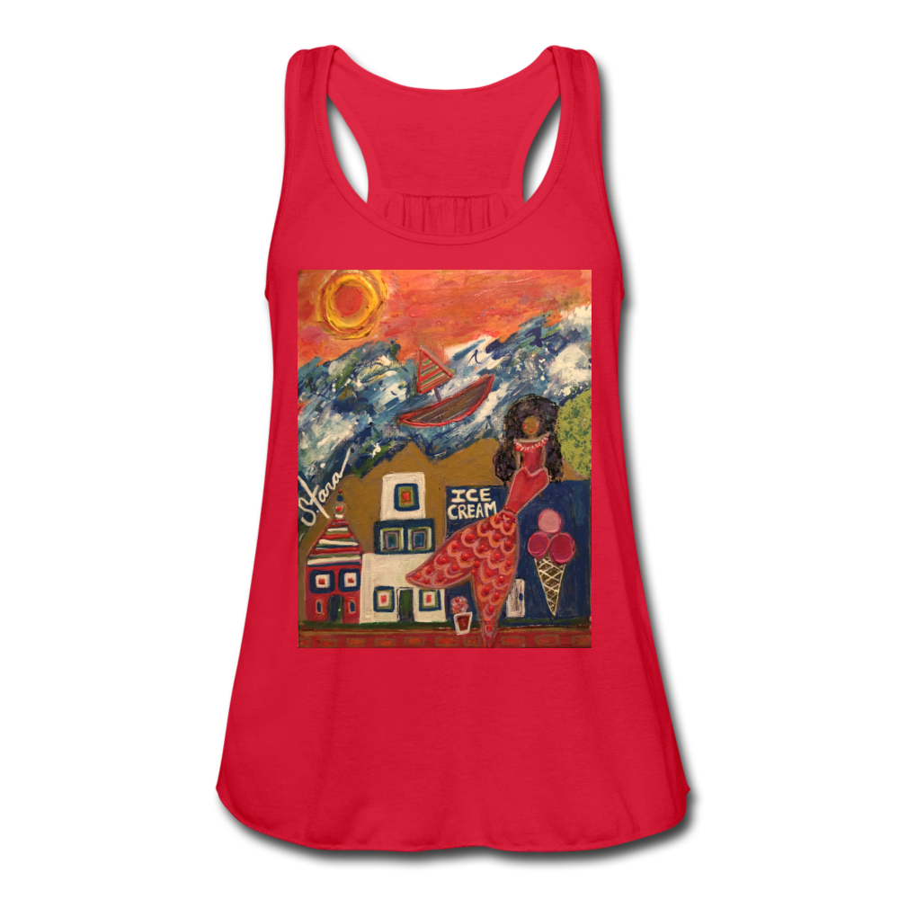 Women's Flowy Tank Top by Bella - red