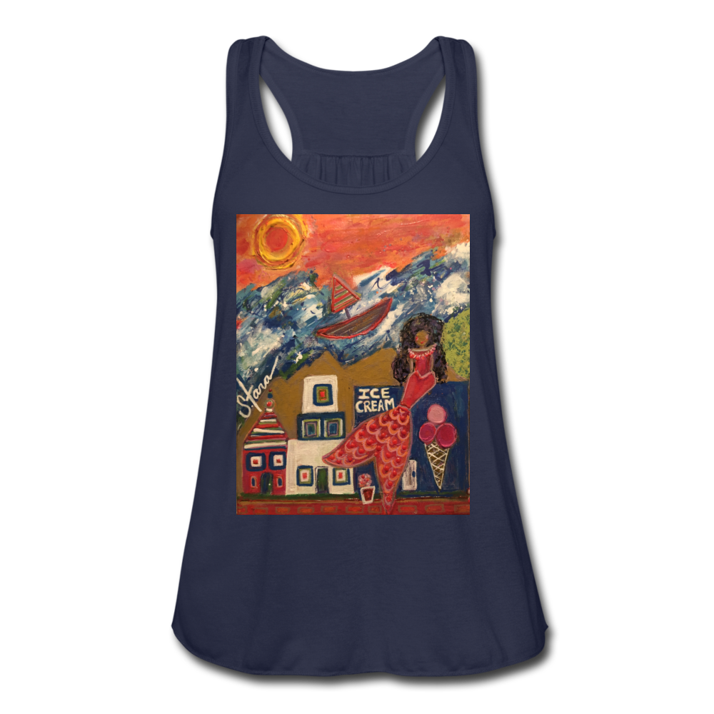 Women's Flowy Tank Top by Bella - navy