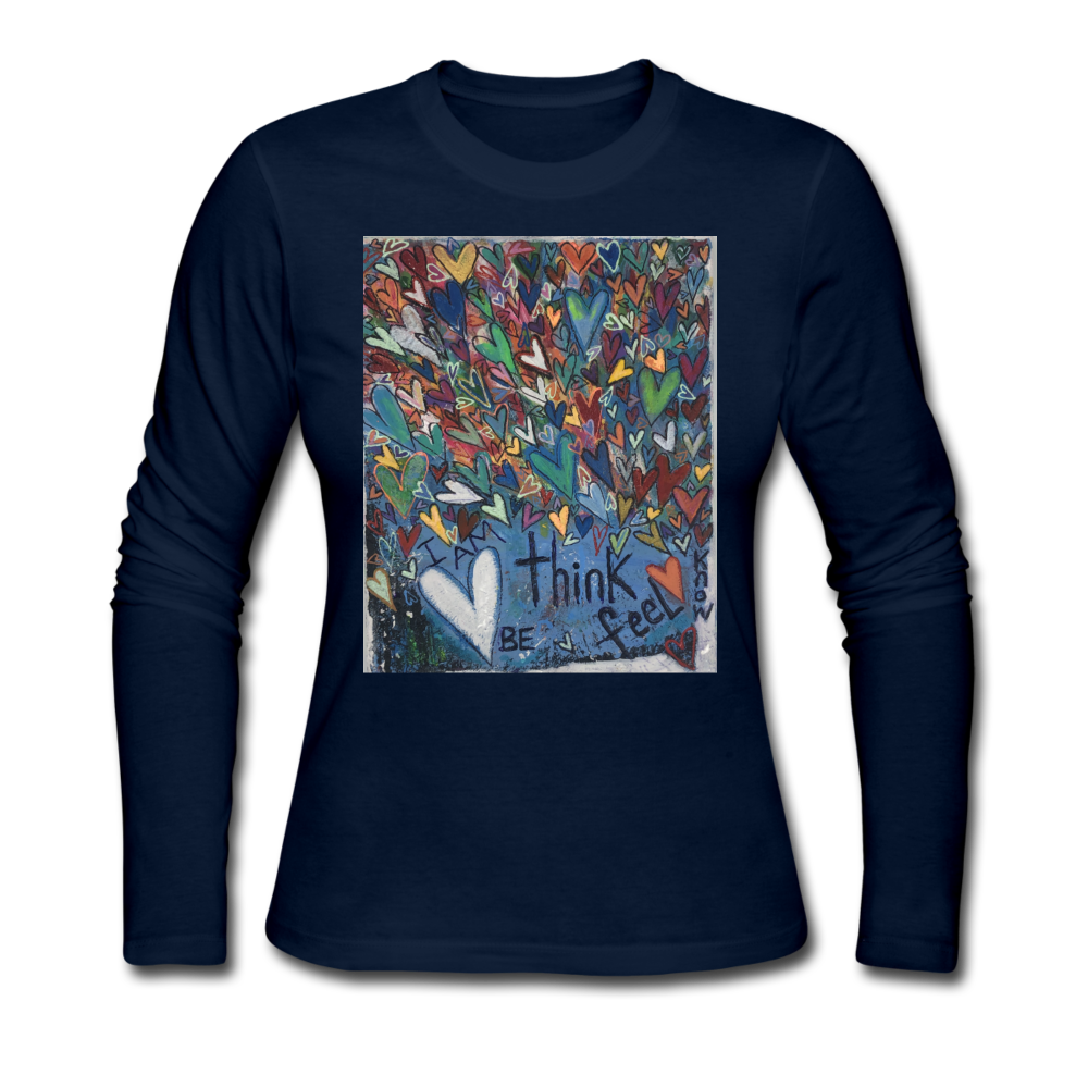 Women's Long Sleeve Jersey T-Shirt - navy