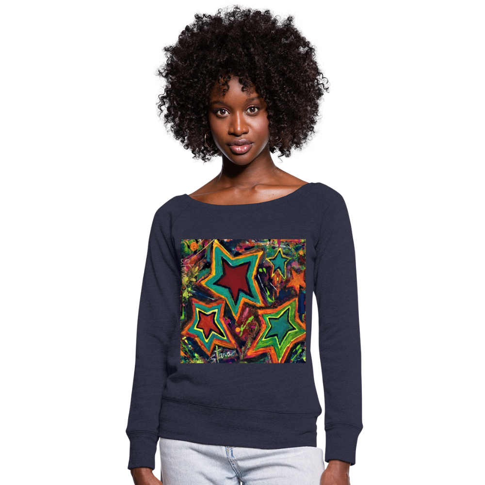 Women's Wideneck Sweatshirt - melange navy