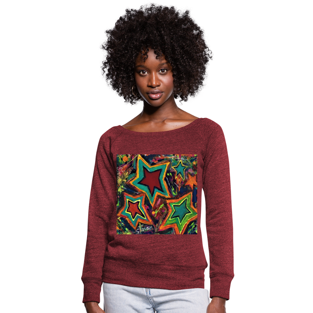 Women's Wideneck Sweatshirt - cardinal triblend