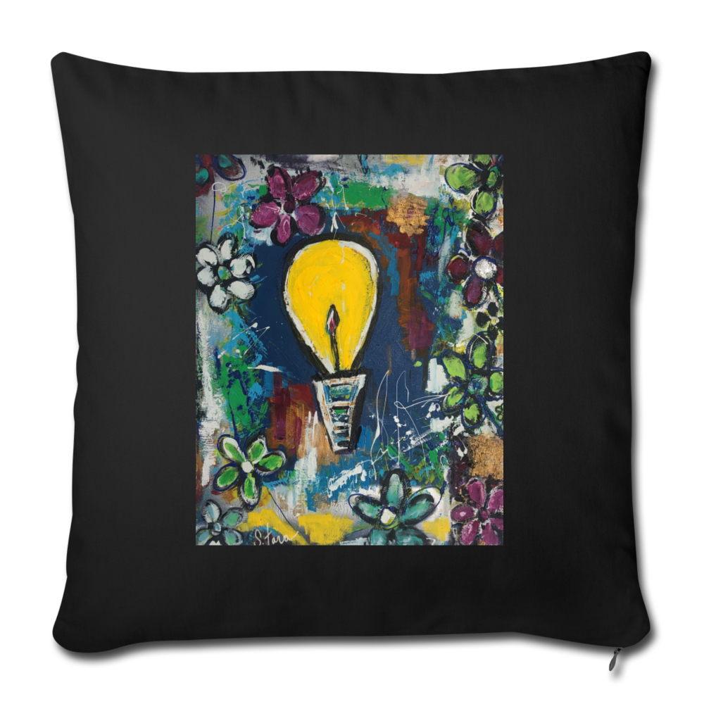 Throw Pillow Cover 18” x 18” - black