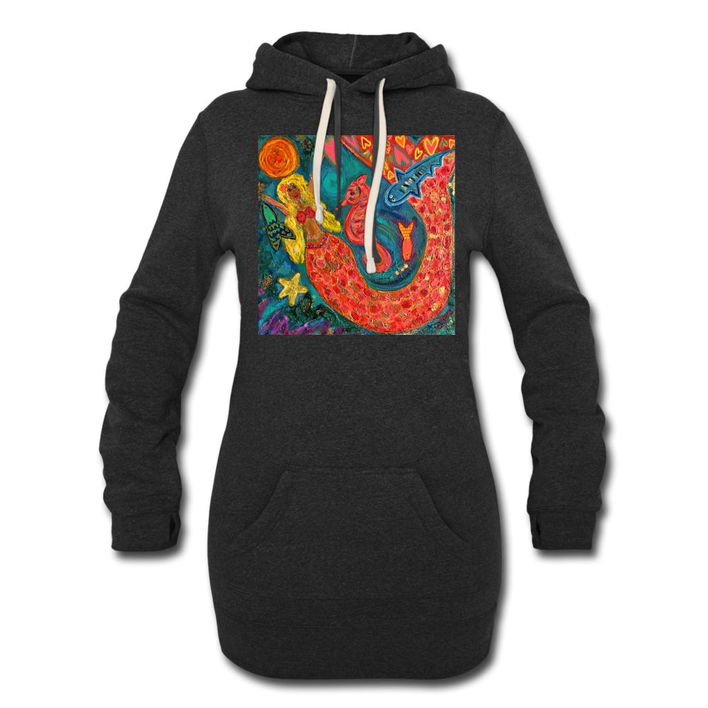 Women's Hoodie Dress - heather black