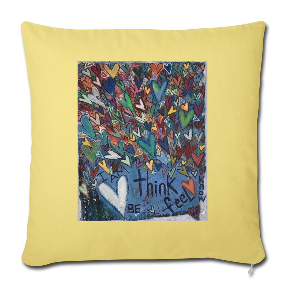 Throw Pillow Cover 18” x 18” - washed yellow