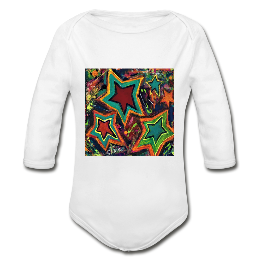 Organic Long Sleeve Baby Bodysuit - white