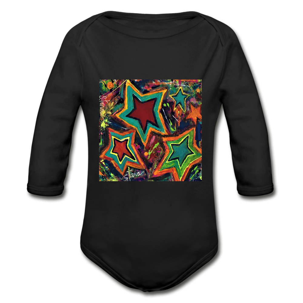 Organic Long Sleeve Baby Bodysuit - black