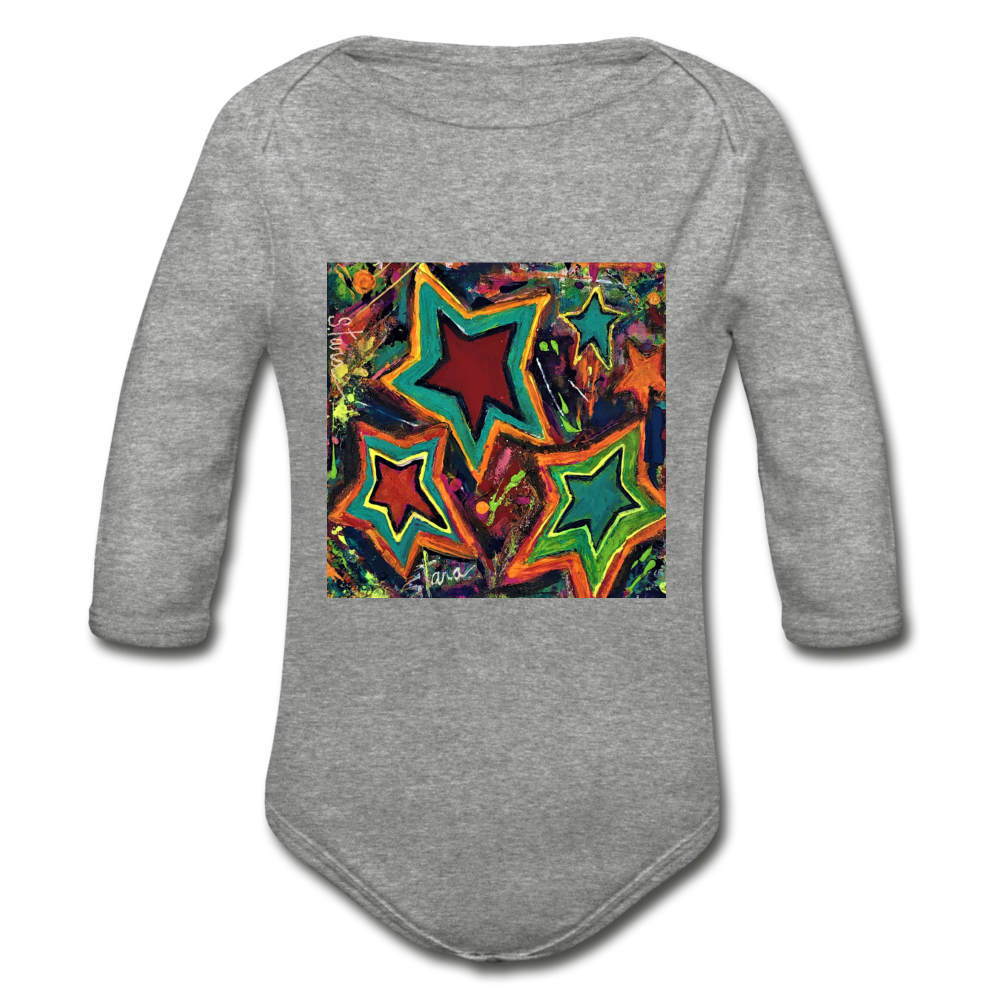 Organic Long Sleeve Baby Bodysuit - heather gray