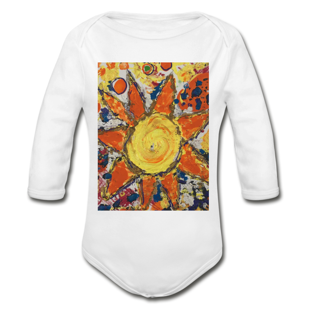Organic Long Sleeve Baby Bodysuit - white