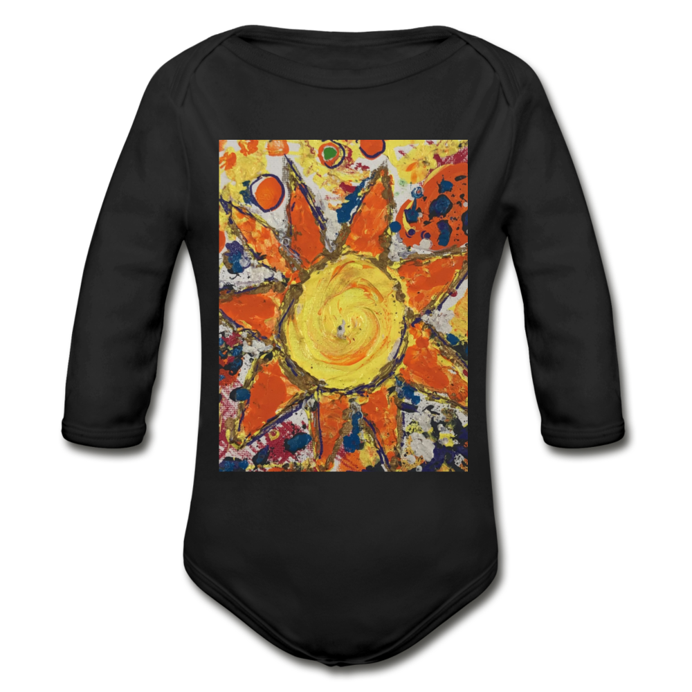 Organic Long Sleeve Baby Bodysuit - black