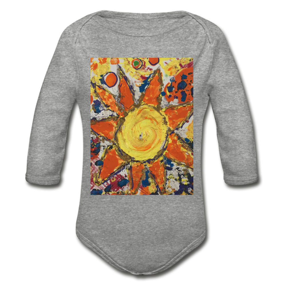 Organic Long Sleeve Baby Bodysuit - heather gray