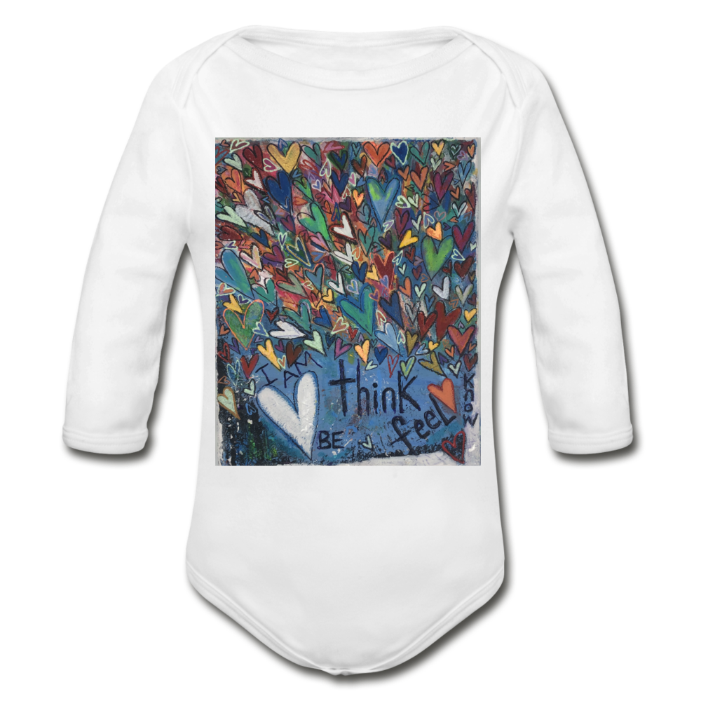 Organic Long Sleeve Baby Bodysuit - white