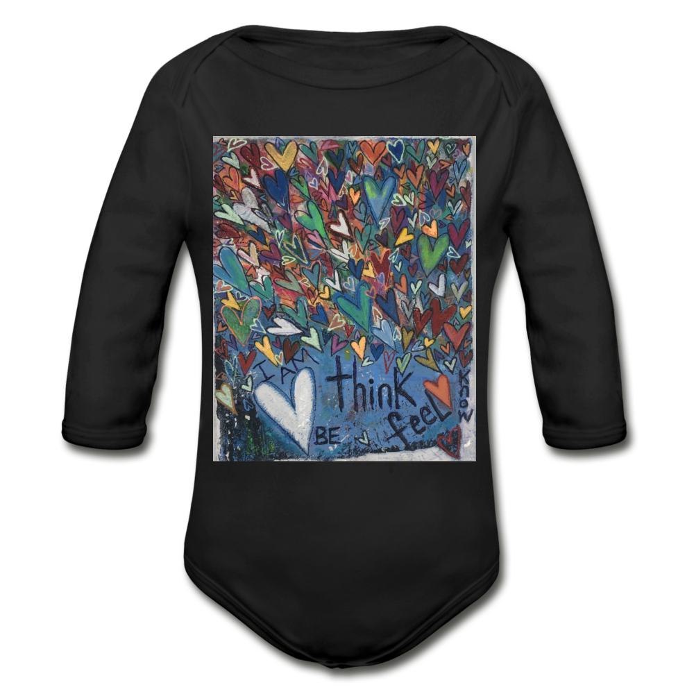 Organic Long Sleeve Baby Bodysuit - black
