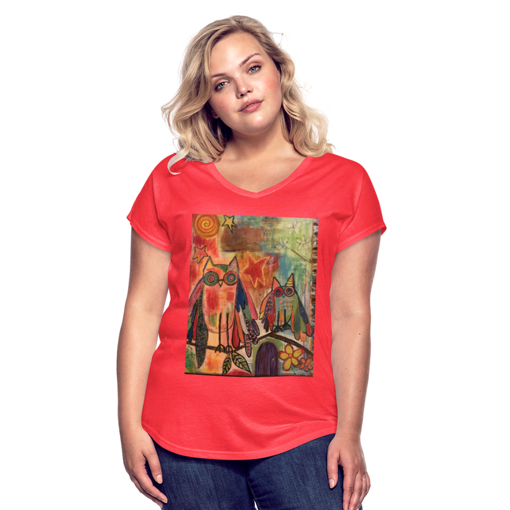 Women's Tri-Blend V-Neck T-Shirt - heather red
