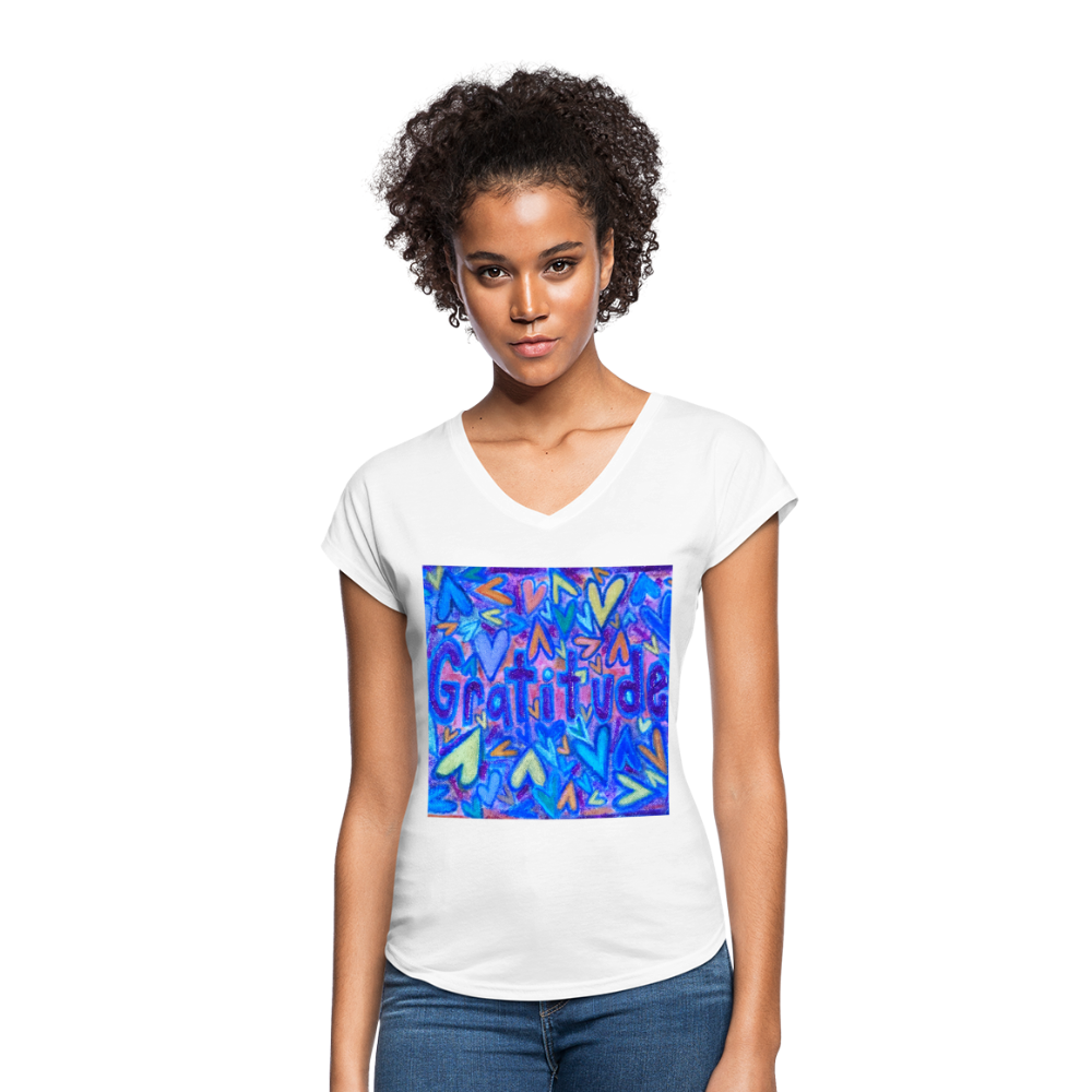 Women's Tri-Blend V-Neck T-Shirt - white