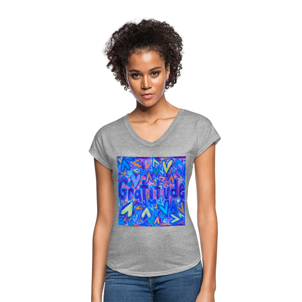 Women's Tri-Blend V-Neck T-Shirt - heather gray