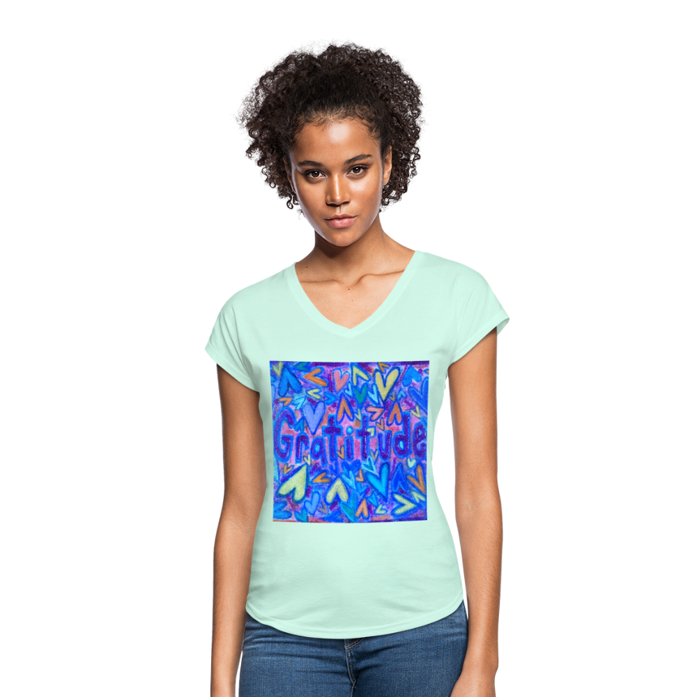 Women's Tri-Blend V-Neck T-Shirt - mint