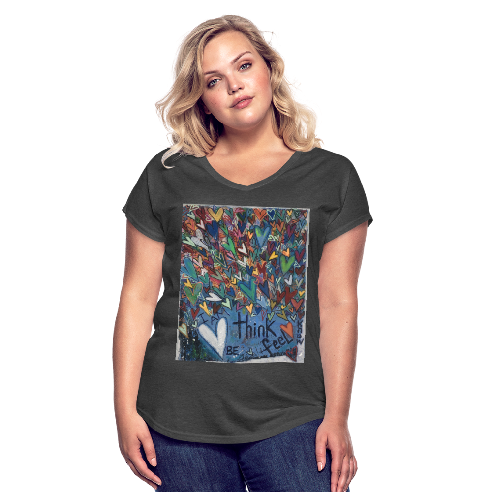 Women's Tri-Blend V-Neck T-Shirt - deep heather