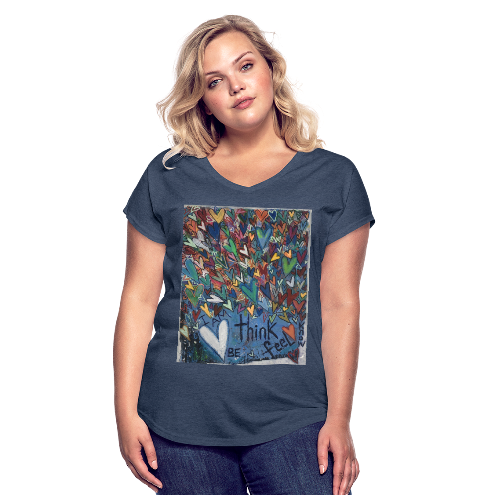 Women's Tri-Blend V-Neck T-Shirt - navy heather