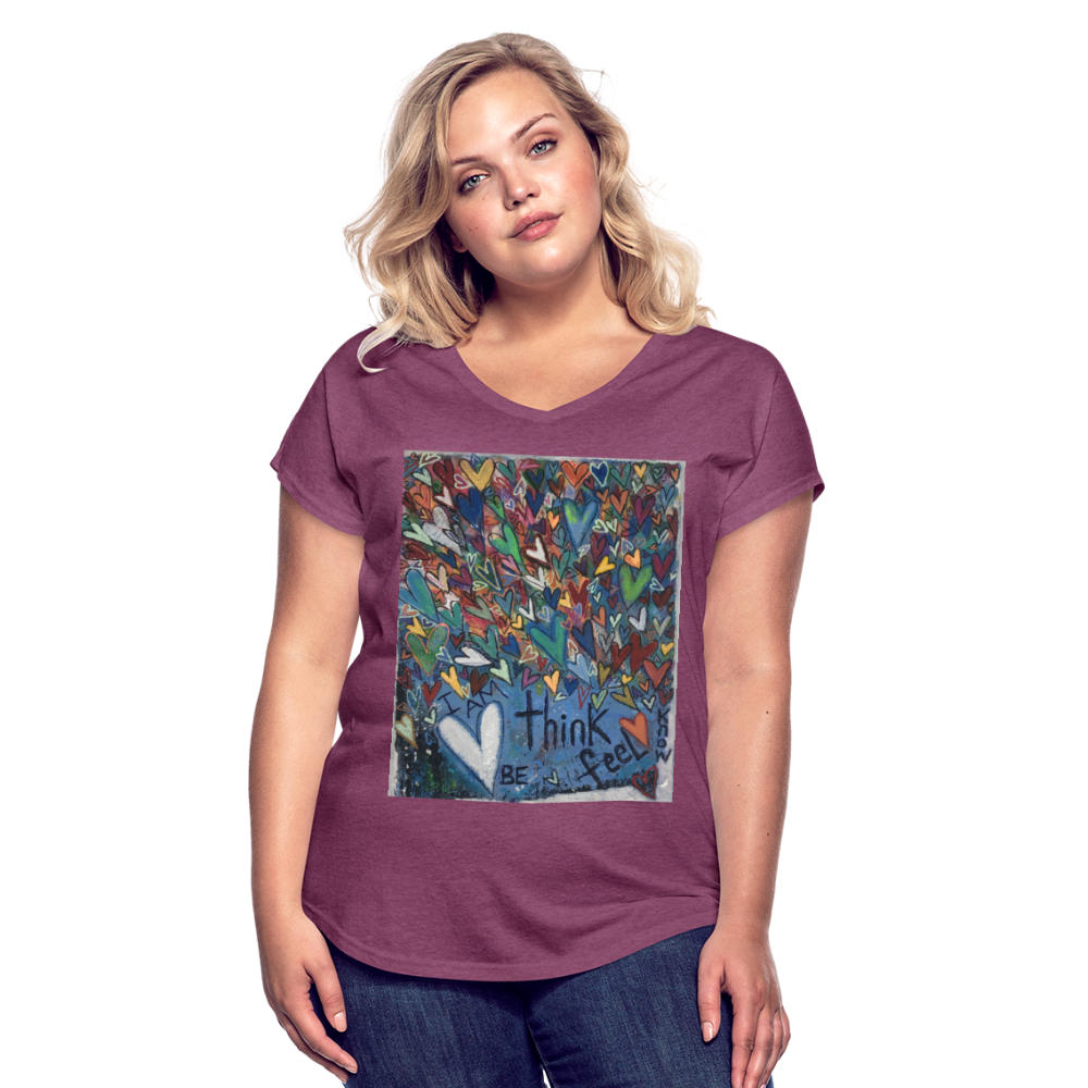 Women's Tri-Blend V-Neck T-Shirt - heather plum