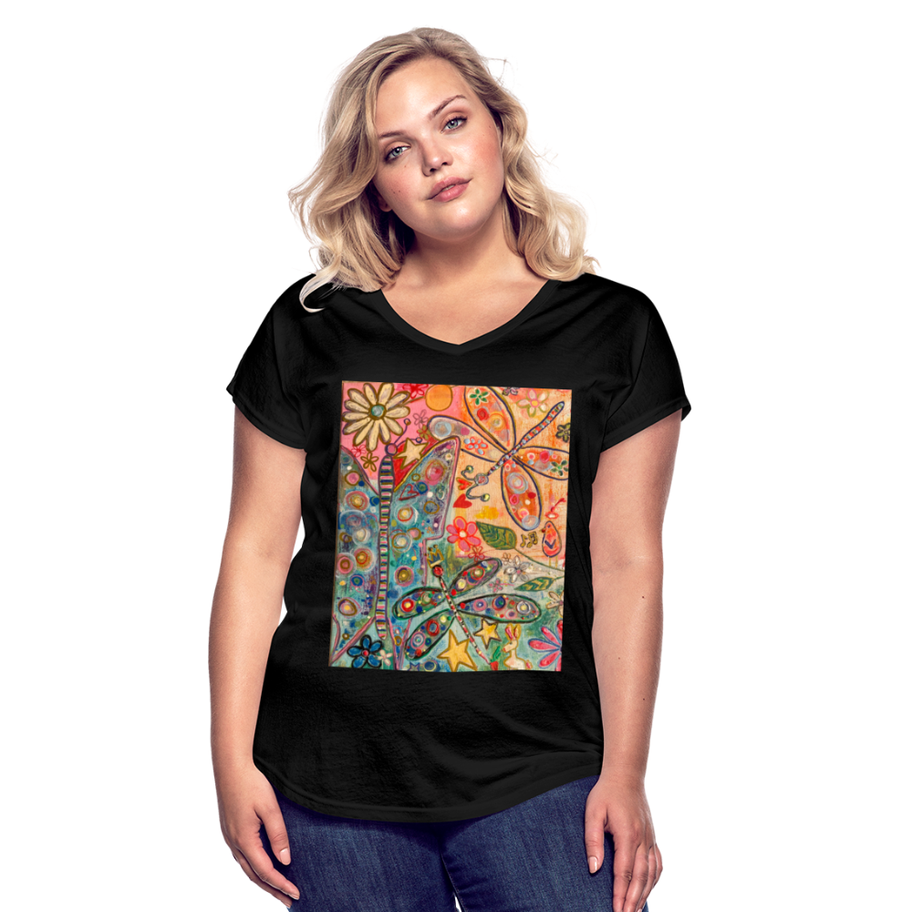 Women's Tri-Blend V-Neck T-Shirt - black