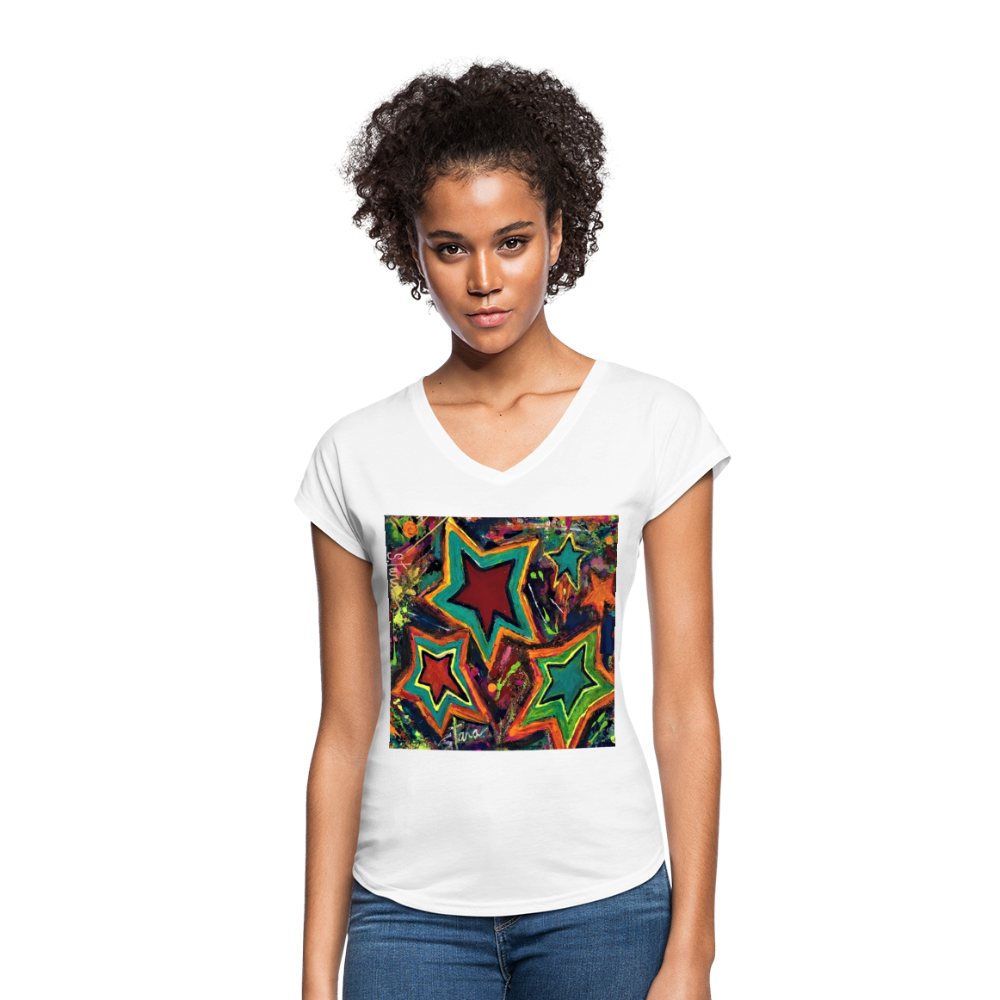 Women's Tri-Blend V-Neck T-Shirt - white