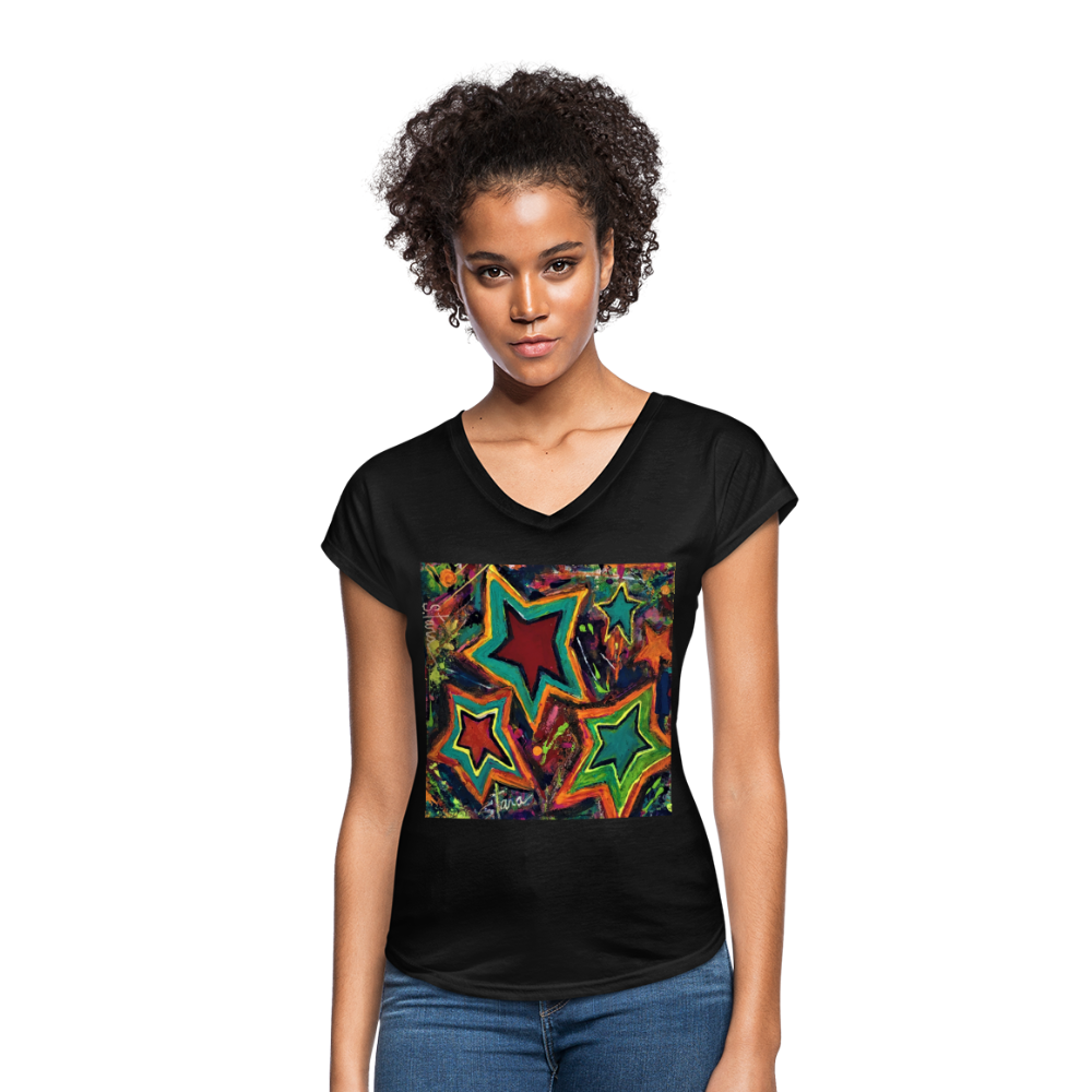 Women's Tri-Blend V-Neck T-Shirt - black
