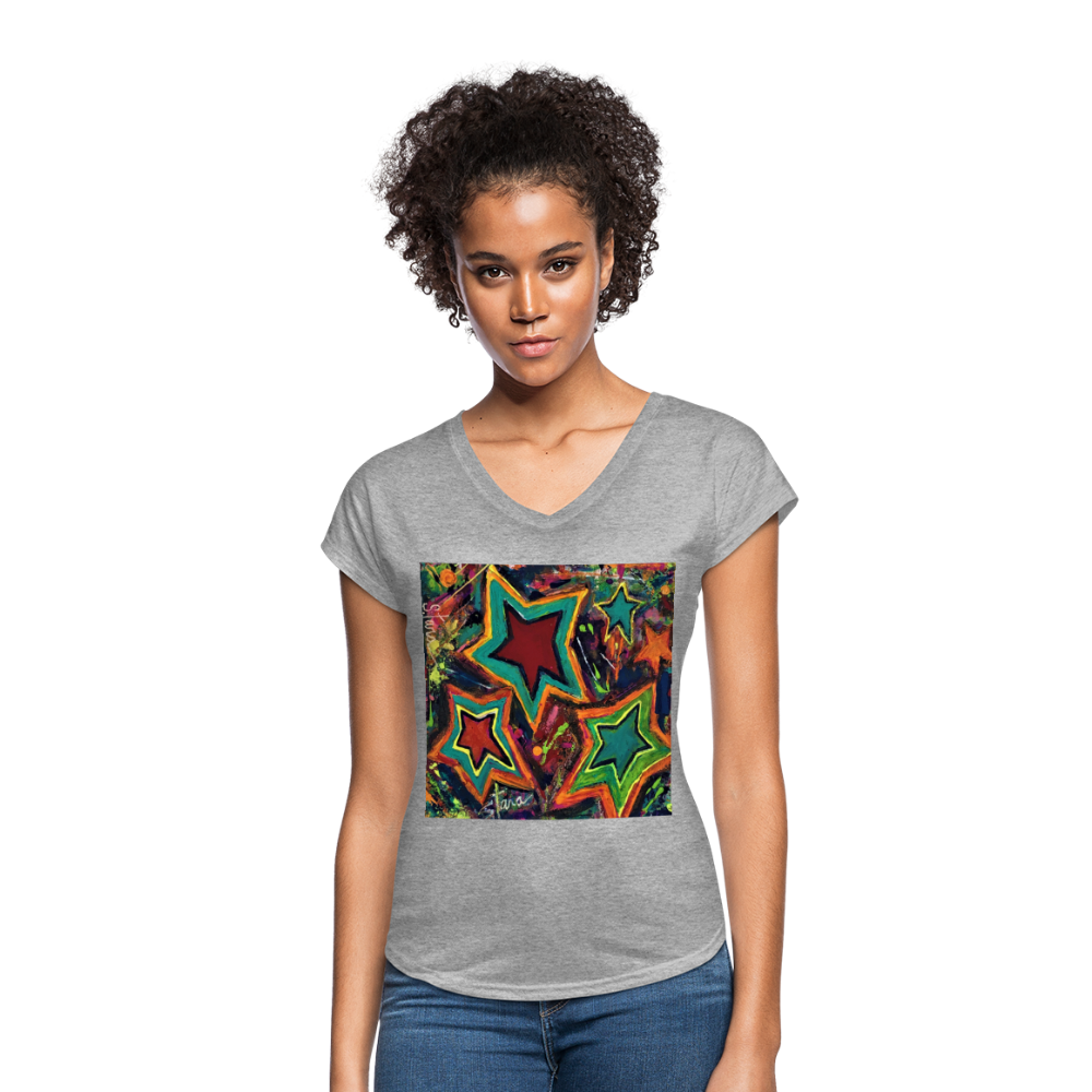 Women's Tri-Blend V-Neck T-Shirt - heather gray